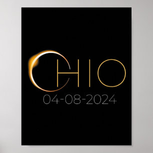Póster Eclipse solar 2024 Eclipse solar total Ohio