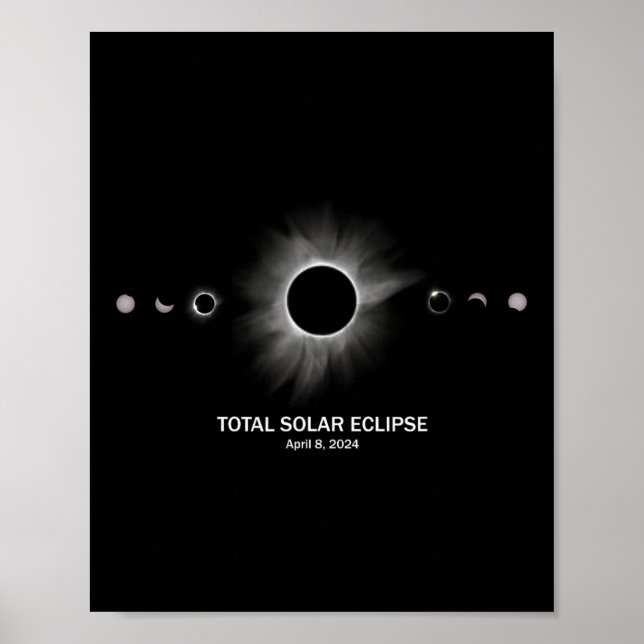 Póster Eclipse solar 2024 Eclipse total (Frente)