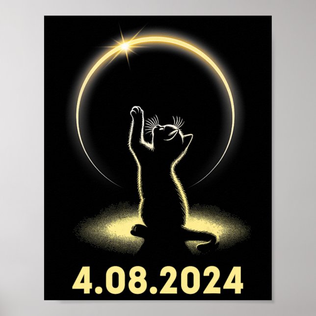 Póster Eclipse Solar 2024 Eclipse Total 8 de abril de 202 (Frente)