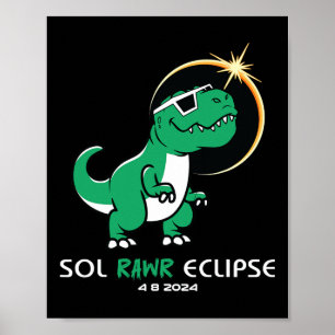 Póster Eclipse solar 2024 Eclipse total 8 de abril Sol Ra