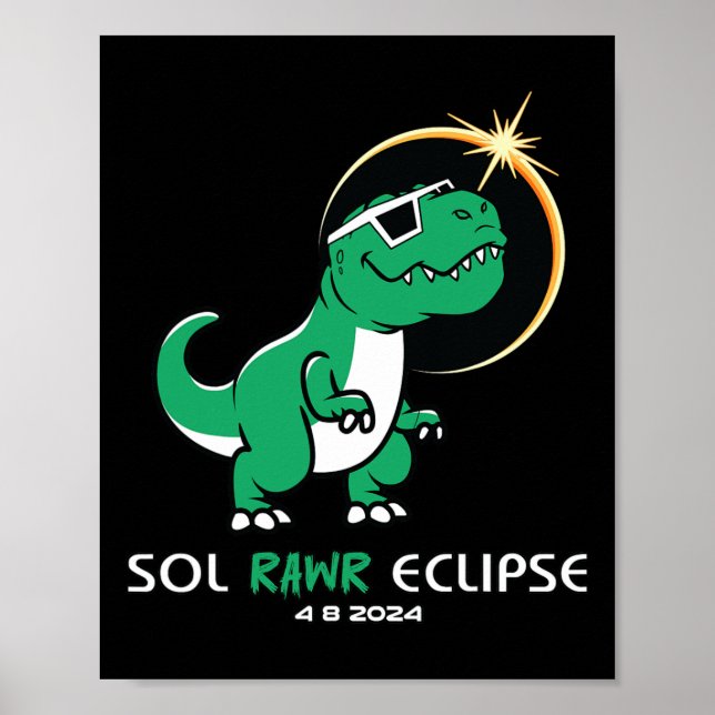 Póster Eclipse solar 2024 Eclipse total 8 de abril Sol Ra (Frente)
