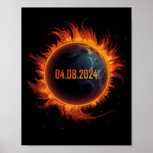 Póster Eclipse solar 2024 Eclipse total de sol 1