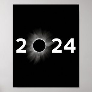 Póster Eclipse solar 2024 Eclipse total simple