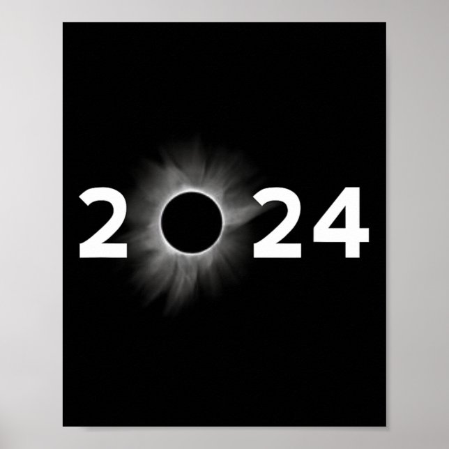 Póster Eclipse solar 2024 Eclipse total simple (Frente)