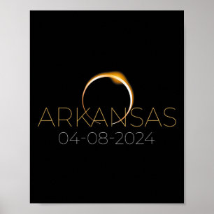 Póster Eclipse Solar 2024 Estado Arkansas Ecli Solar Tota