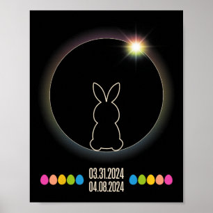 Póster Eclipse solar 2024 Huevos de Pascua de Pascua