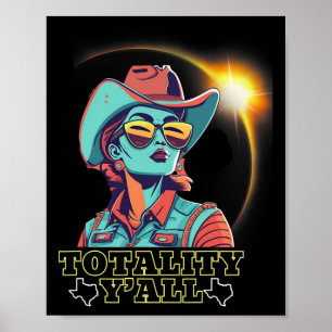Póster Eclipse Solar 2024 Para Texas 4.08.24 Totalidad Y'