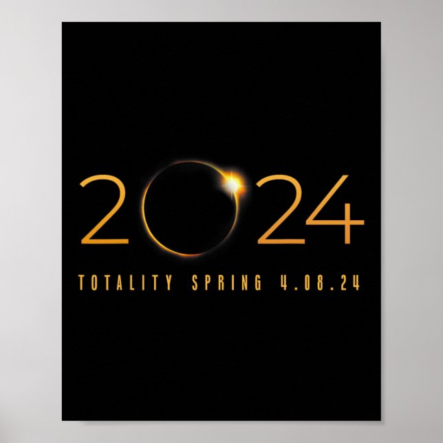 Póster Eclipse solar 2024 Primavera de la Totalidad Ameri (Frente)