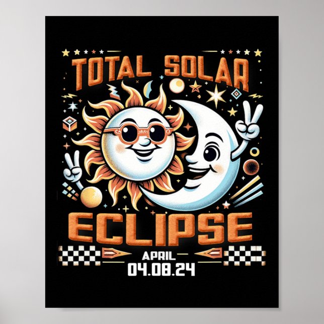 Póster Eclipse solar 2024 S (Frente)