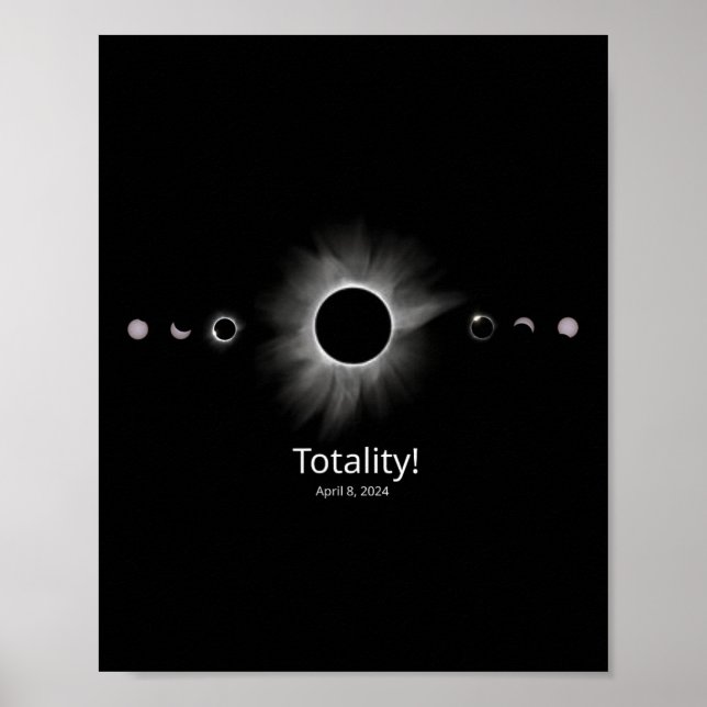 Póster Eclipse solar 2024 Totalidad (Frente)
