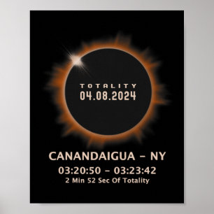Póster Eclipse solar 2024 Totalidad 04.08.24 Nueva York
