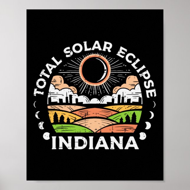 Póster Eclipse solar 2024 Totalidad Abril 8 Hombres Mujer (Frente)