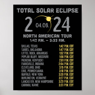 Póster Eclipse solar 2024 Totalidad Abril 8 Hombres Mujer