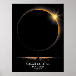 Póster Eclipse Solar 2026 Islandia Celestial