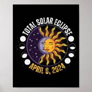 Póster Eclipse solar 8-4-2024 Eclipse Con Sol