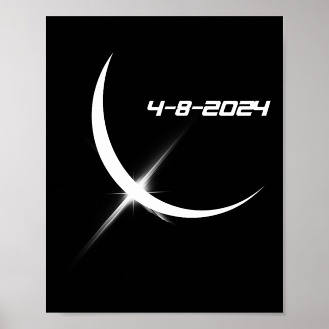 Póster Eclipse solar 8 de abril de 2024 (Frente)