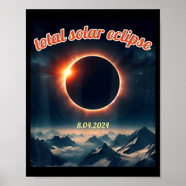 Póster eclipse solar América texas 4.8.24 total solarAmér (Frente)