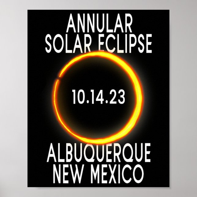 Póster Eclipse solar anual T - Albuquerque Nuevo México (Frente)