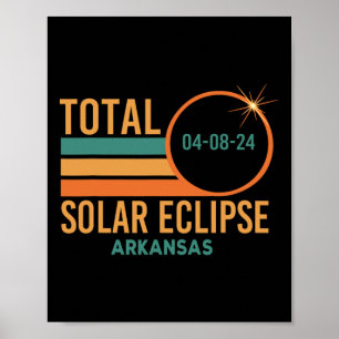 Póster Eclipse solar Arkansas Abril 8 2024 Total