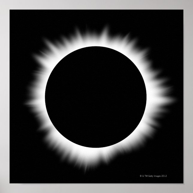 Póster Eclipse solar con Corona (Frente)