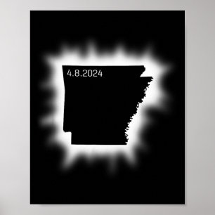 Póster Eclipse solar de Arkansas el 8 de abril de 2024 Es