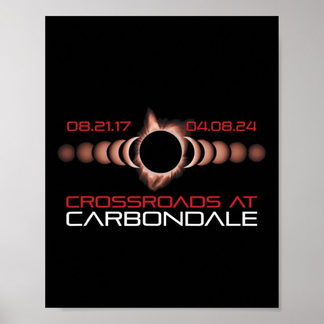 Póster Eclipse solar de Carbondale Illinois 2024 (Frente)