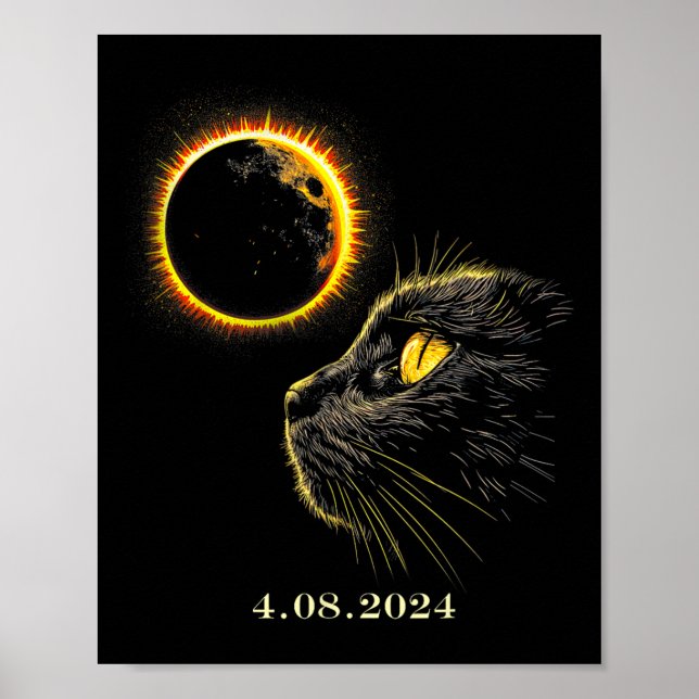 Póster Eclipse solar de la camiseta 2024 Eclipse total 8  (Frente)