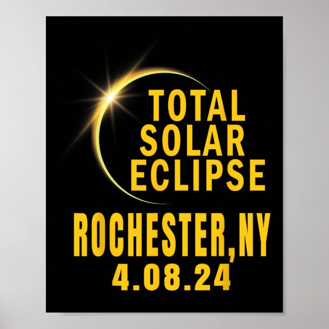 Póster Eclipse solar de Rochester Ny 2024 Episodios solar (Frente)