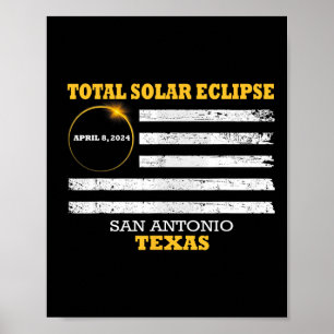 Póster Eclipse solar de San Antonio 2024 040824