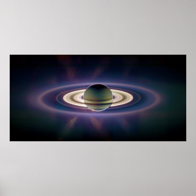 Póster Eclipse solar de Saturno de la nave espacial Cassi (Frente)