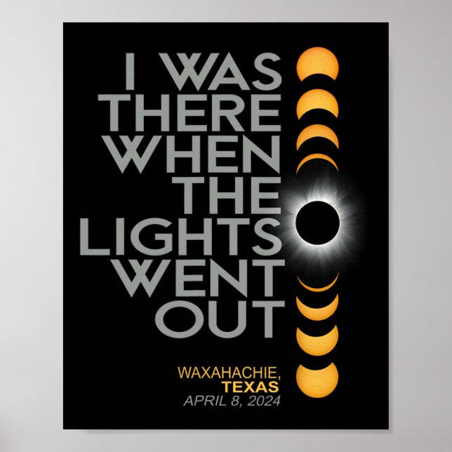 Póster Eclipse solar de Waxahachie 2024 2024 040824 (Frente)
