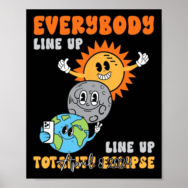 Póster Eclipse solar del profesor 8 de abril de 2024 Grac (Frente)