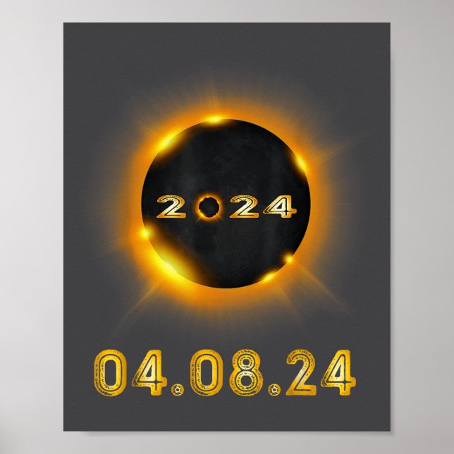 Póster Eclipse Solar Divertido 04 08 24 (Frente)