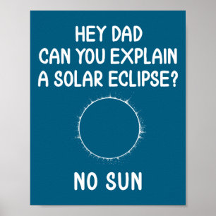 Póster Eclipse solar divertido totalidad Astronomía