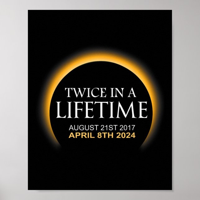 Póster Eclipse Solar Dos Veces En Eclipse Solar 2024 (Frente)