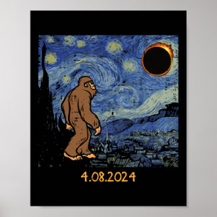 Póster Eclipse solar Eclipse Bigfoot Stark Night Sasquatc