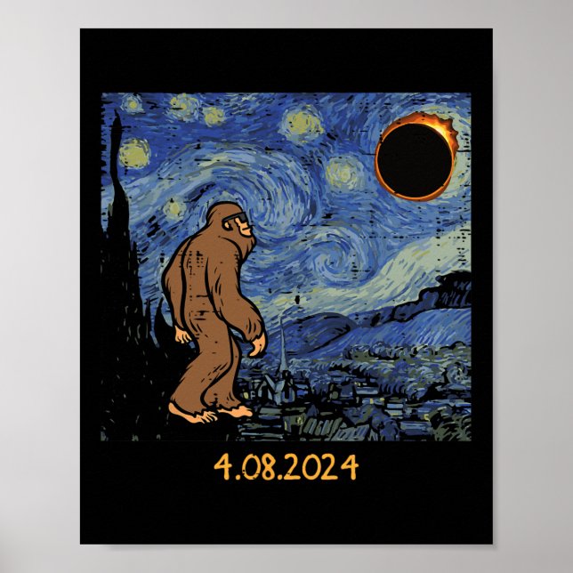 Póster Eclipse solar Eclipse Bigfoot Stark Night Sasquatc (Frente)
