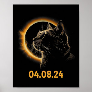 Póster Eclipse solar Eclipse Cat Eclipse Solar Glasses Fu