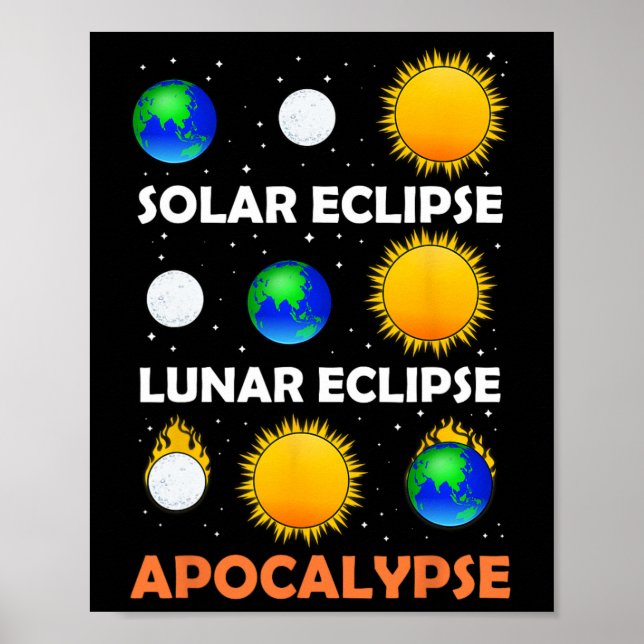 Póster Eclipse solar Eclipse espacial de profesor de cien (Frente)