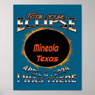 Póster Eclipse solar en Mineola Texas allí