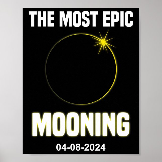 Póster Eclipse solar en movimiento Gracioso 04.08.2024 Ec (Frente)