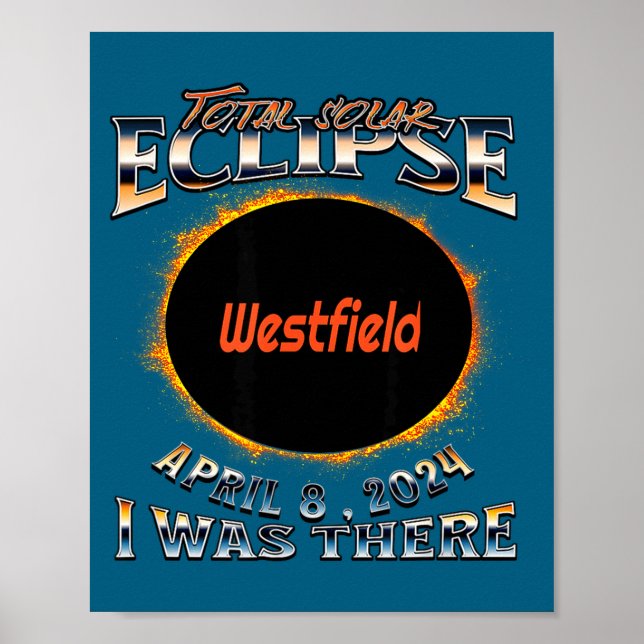 Póster Eclipse solar en Westfield Indiana allí (Frente)