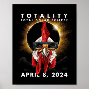 Póster Eclipse solar gallo 2024