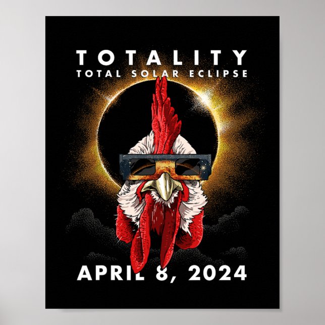 Póster Eclipse solar gallo 2024 (Frente)