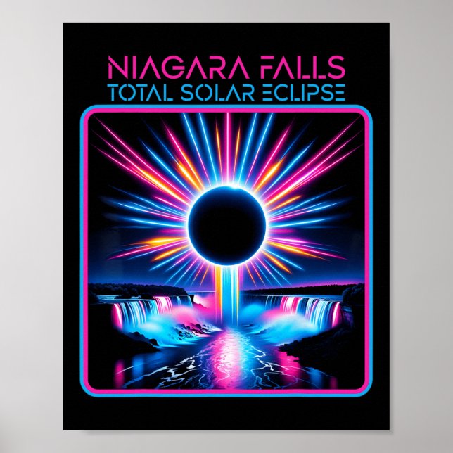 Póster Eclipse solar Niagara Cae Evento de Totalidad Souv (Frente)
