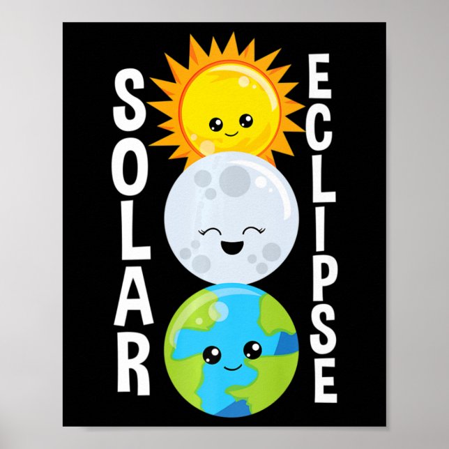 Póster Eclipse Solar Para Niños Y Niños Adultos (Frente)
