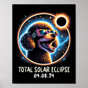 Póster Eclipse solar Poodle con lentes de gafas Mascota A