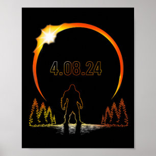 Póster Eclipse solar saquatch Totalidad 2024 Eclipse