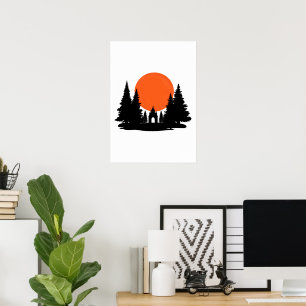 Póster Eclipse Solar Sobre Templo del Bosque