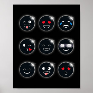 Póster Eclipse solar total 04.08.2024 Cara tonta chico di